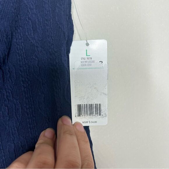 New Honeydew Intimates Deep Blue Textured Leggings large - Picture 4 of 5